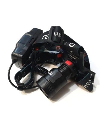 Фонарь налобный перезаряжаемый Огонь H-997-P70 -Black, с USB-проводом и 2 батареями